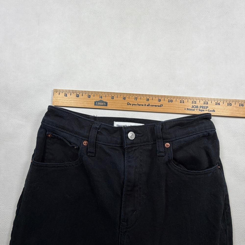 Abercrombie & Fitch High Rise 90s Relaxed Jeans Black Size 26 Long Straight Leg - Picture 5 of 10